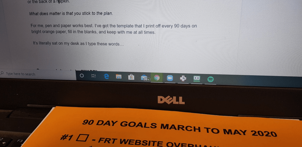 My 90 day business plan